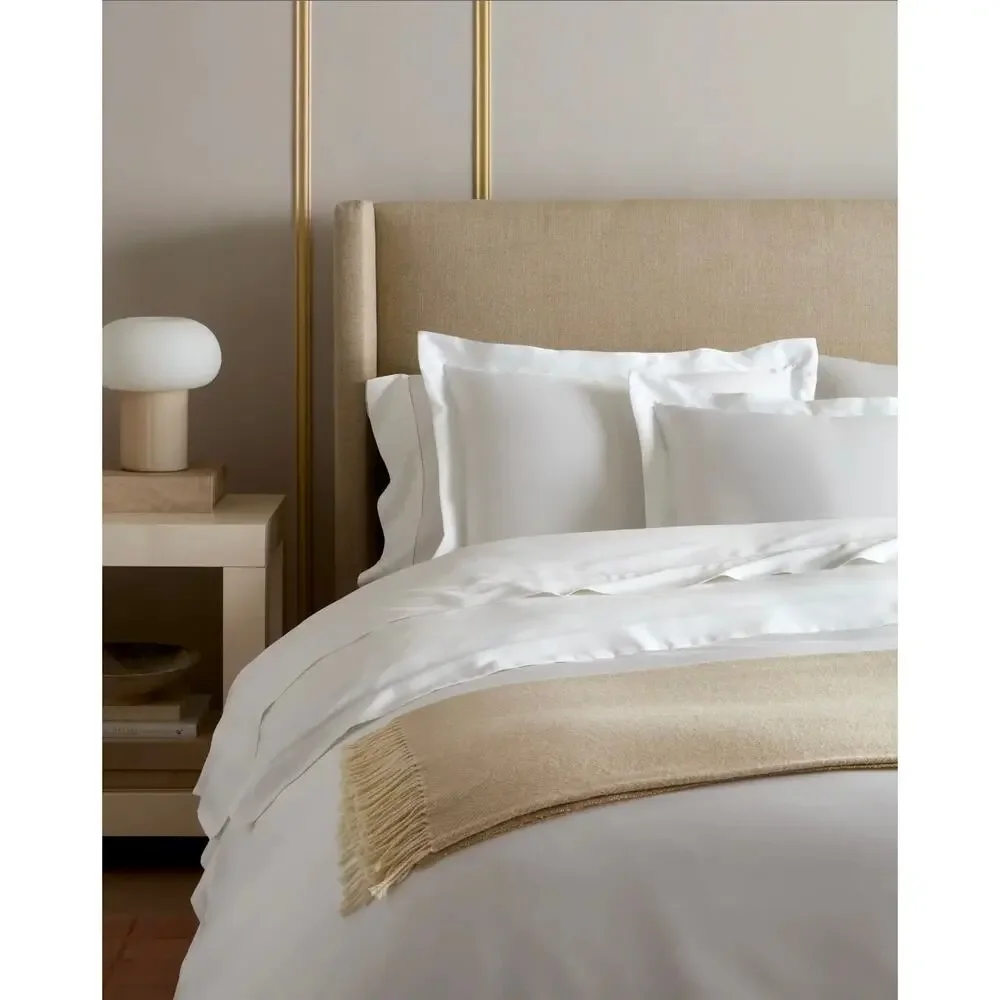 New Quince Signature Giza Cotton Sateen Full Queen Duvet Cover 3Pc Set White